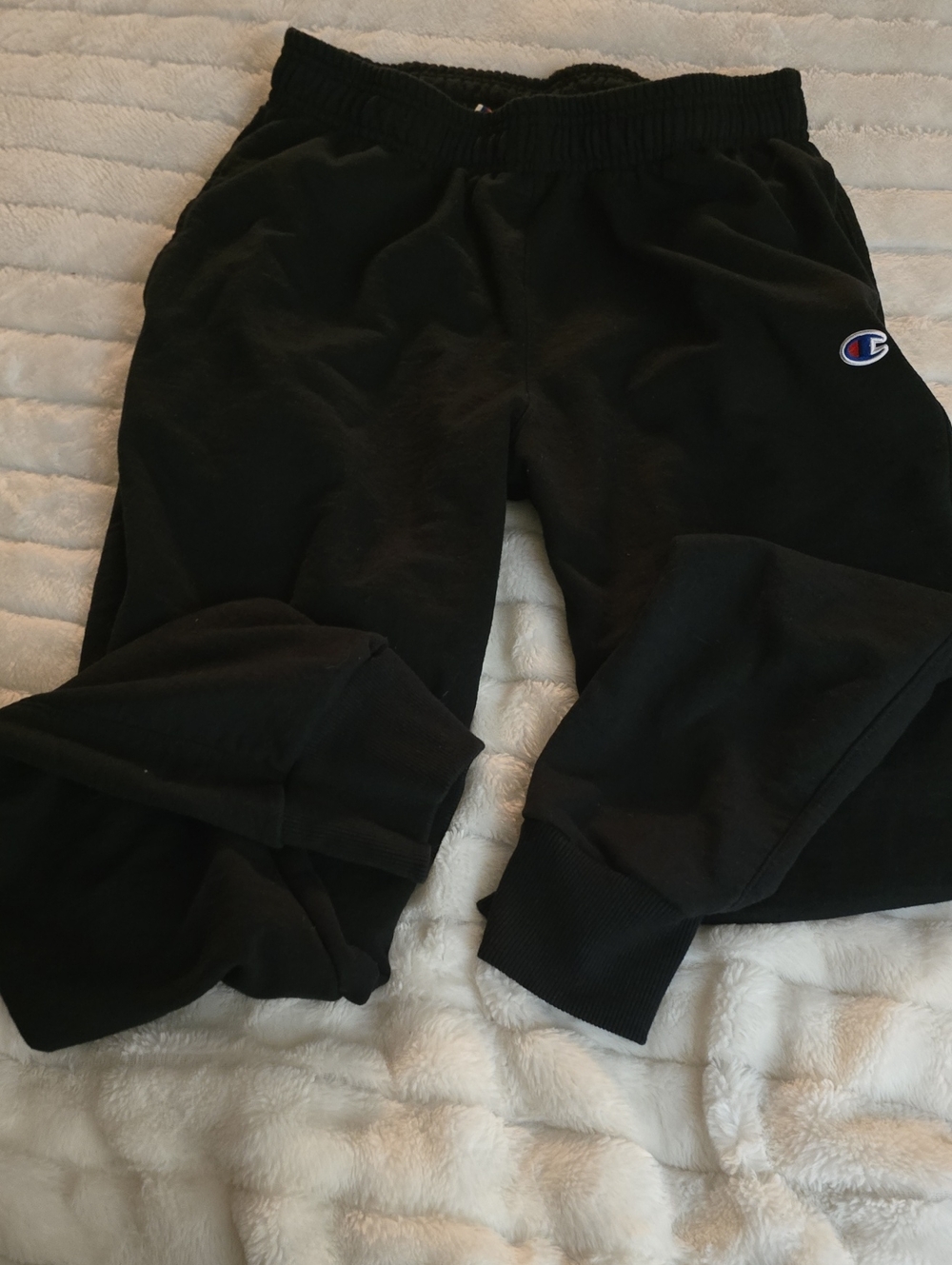 Champion Kids Black Jogger Sweatpants with Logo